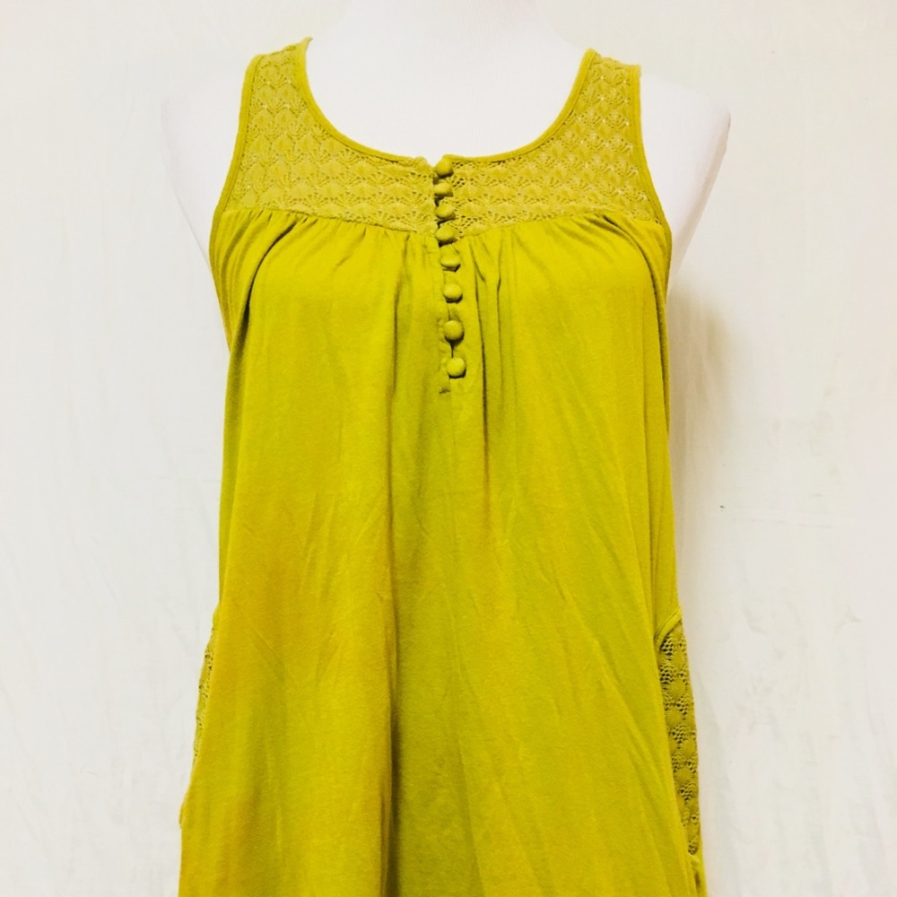 RIC RAC Anthropologie Tunic Top M Blouse Lace Trim